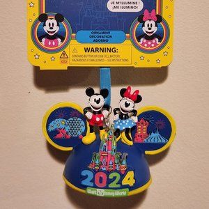 Mickey and Minnie Mouse Light-up Ear Hat Ornament - Walt Disney World 2024